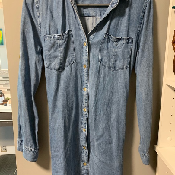 NWOT Denim Jean Tunic Dress With Belt - Picture 2 of 7